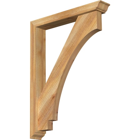 Ekena Millwork Imperial Traditional Rough Sawn Bracket w/ Offset Brace, Western Red Cedar, 4"W x 24"D x 32"H BKT0402X24X32IMP01RWR